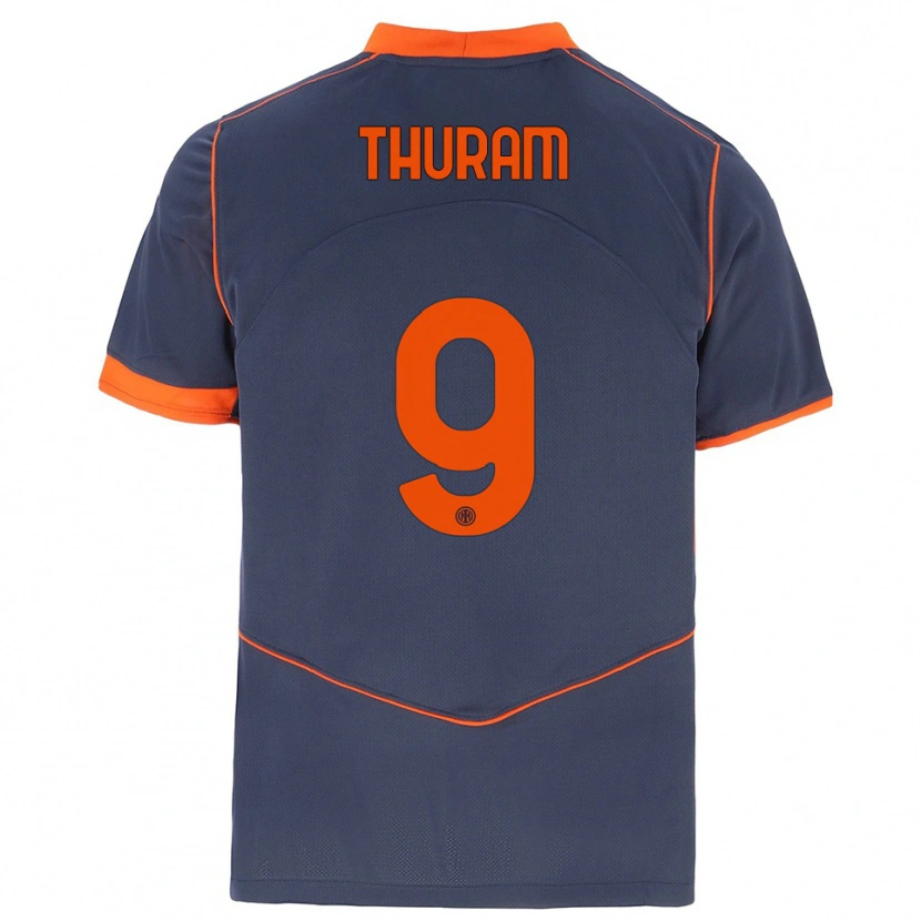 Danxen Damen Marcus Thuram #9 Grau Orange Ausweichtrikot Trikot 2025/26 T-Shirt Schweiz