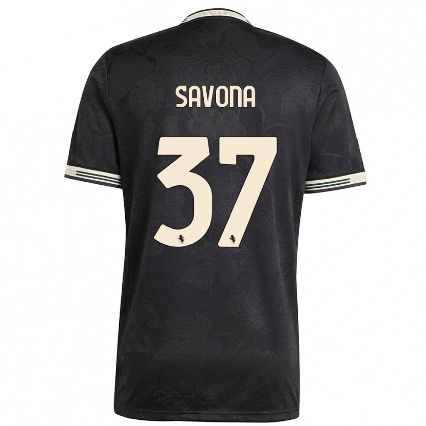 Danxen Damen Nicolò Savona #37 Schwarz Weiß Grün Ausweichtrikot Trikot 2025/26 T-Shirt Schweiz