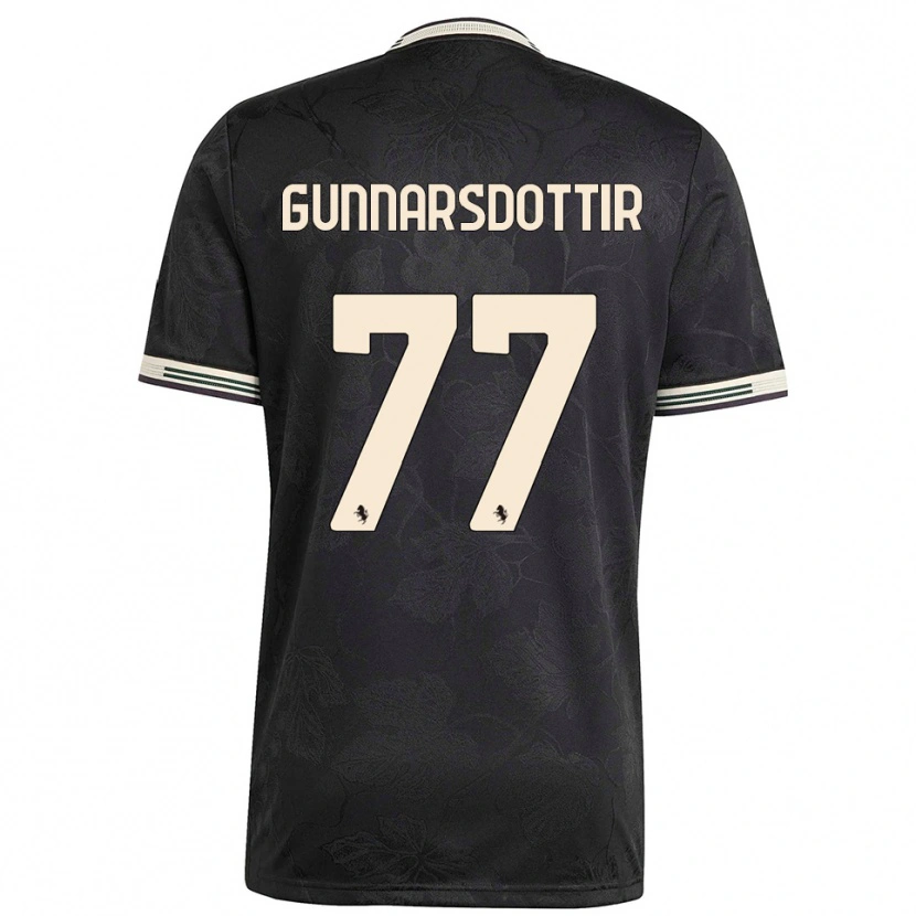 Danxen Damen Sara Bjork Gunnarsdottir #77 Schwarz Weiß Grün Ausweichtrikot Trikot 2025/26 T-Shirt Schweiz