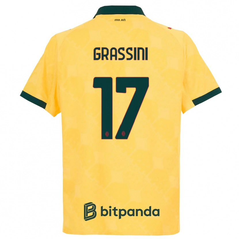 Danxen Damen Riccardo Grassini #17 Gelb Schwarz Ausweichtrikot Trikot 2025/26 T-Shirt Schweiz
