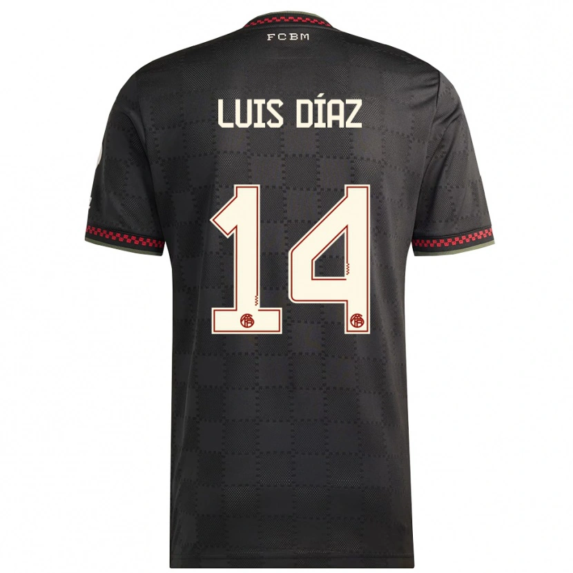 Danxen Damen Luis Díaz #14 Schwarz Weiß Ausweichtrikot Trikot 2025/26 T-Shirt Schweiz