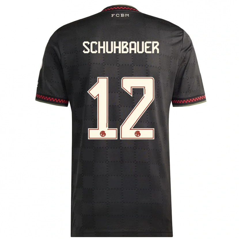 Danxen Damen Maximilian Schuhbauer #12 Schwarz Weiß Ausweichtrikot Trikot 2025/26 T-Shirt Schweiz
