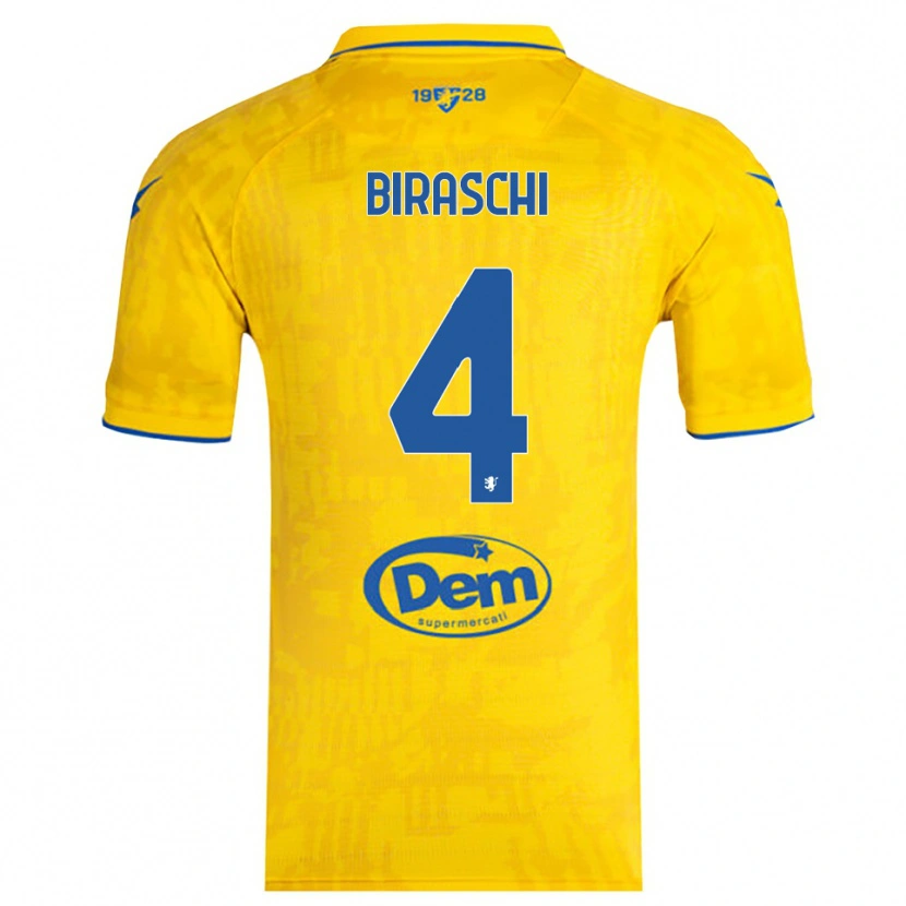 Danxen Kinder Davide Biraschi #4 Gelb Blau Heimtrikot Trikot 2025/26 T-Shirt Schweiz