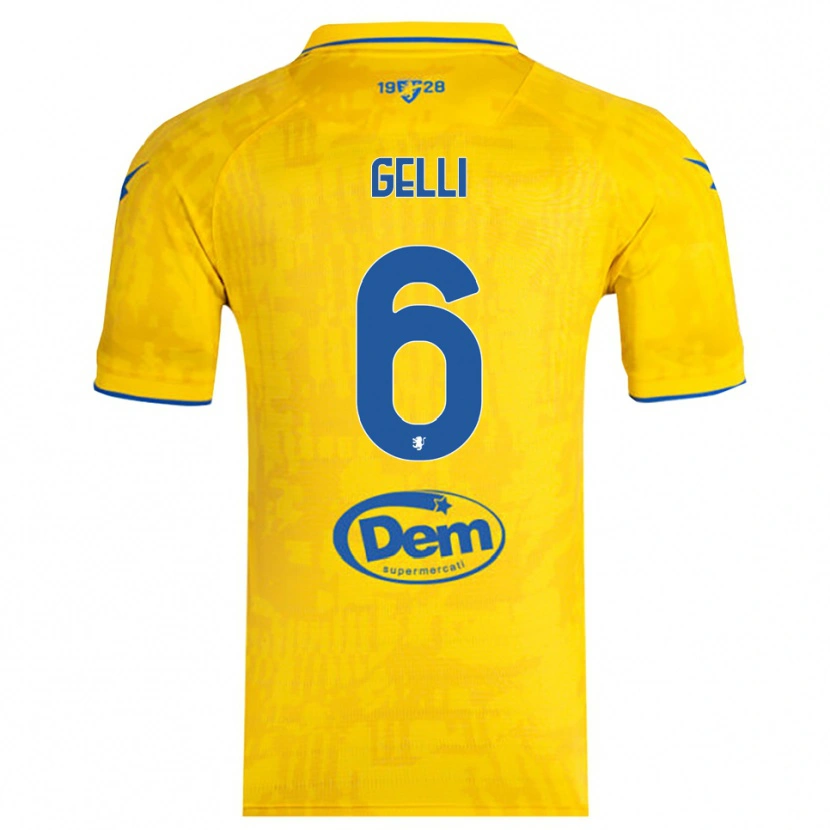 Danxen Kinder Jacopo Gelli #6 Gelb Blau Heimtrikot Trikot 2025/26 T-Shirt Schweiz