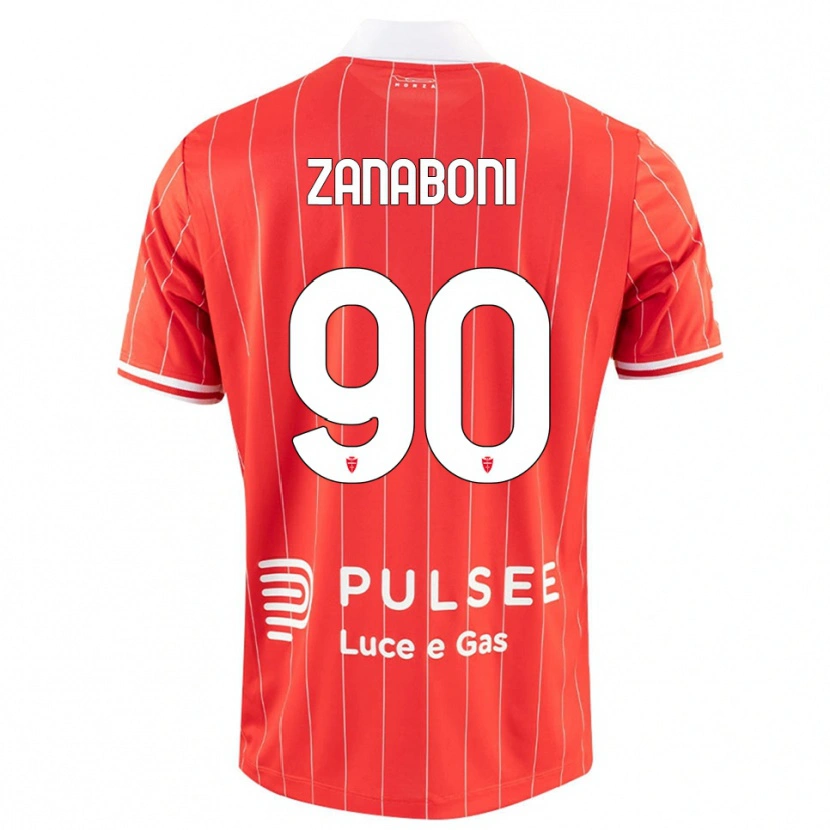 Danxen Kinder Emanuele Zanaboni #90 Rot Weiß Heimtrikot Trikot 2025/26 T-Shirt Schweiz