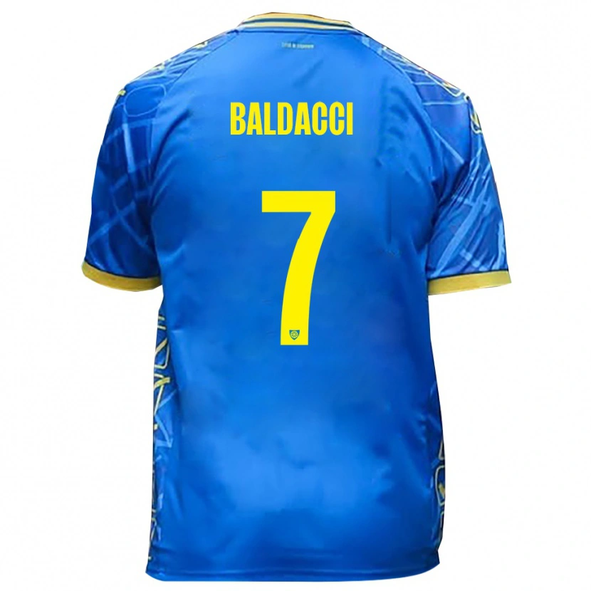 Danxen Kinder Mattia Baldacci #7 Himmelblau Gelb Heimtrikot Trikot 2025/26 T-Shirt Schweiz