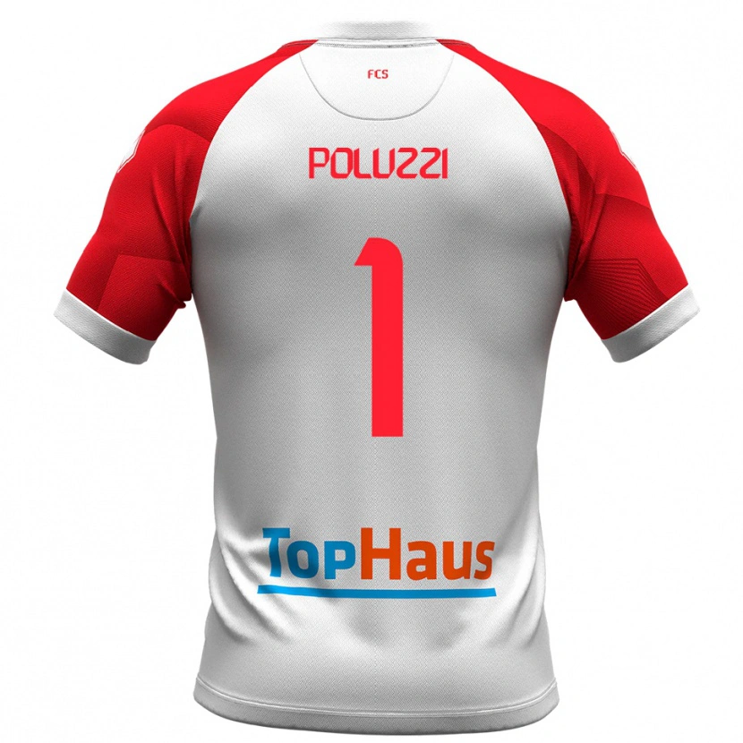 Danxen Kinder Giacomo Poluzzi #1 Weiß Rot Heimtrikot Trikot 2025/26 T-Shirt Schweiz