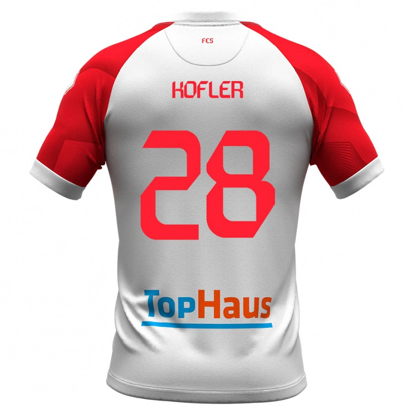 Danxen Kinder Raphael Kofler #28 Weiß Rot Heimtrikot Trikot 2025/26 T-Shirt Schweiz