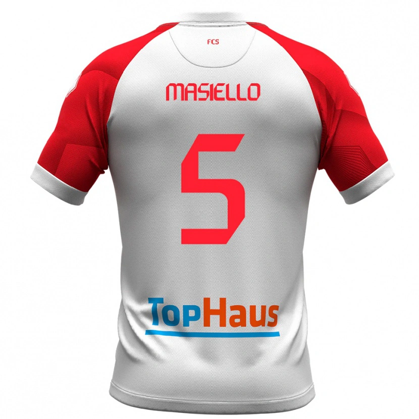 Danxen Kinder Andrea Masiello #5 Weiß Rot Heimtrikot Trikot 2025/26 T-Shirt Schweiz