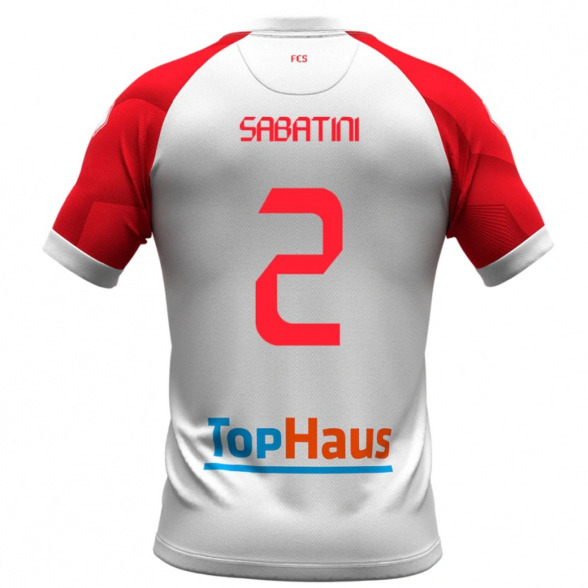 Danxen Kinder Carlo Sabatini #2 Weiß Rot Heimtrikot Trikot 2025/26 T-Shirt Schweiz