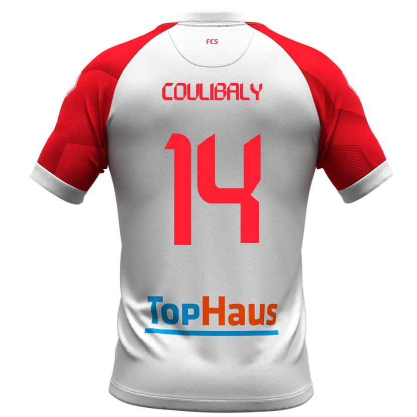 Danxen Kinder Mamadou Coulibaly #14 Weiß Rot Heimtrikot Trikot 2025/26 T-Shirt Schweiz