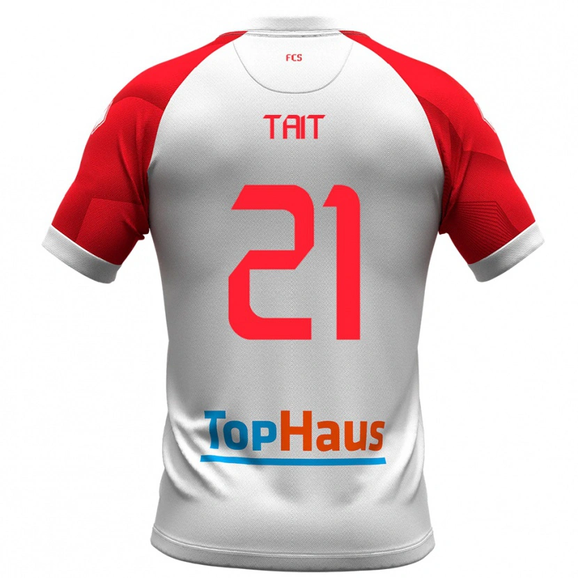 Danxen Kinder Fabian Tait #21 Weiß Rot Heimtrikot Trikot 2025/26 T-Shirt Schweiz
