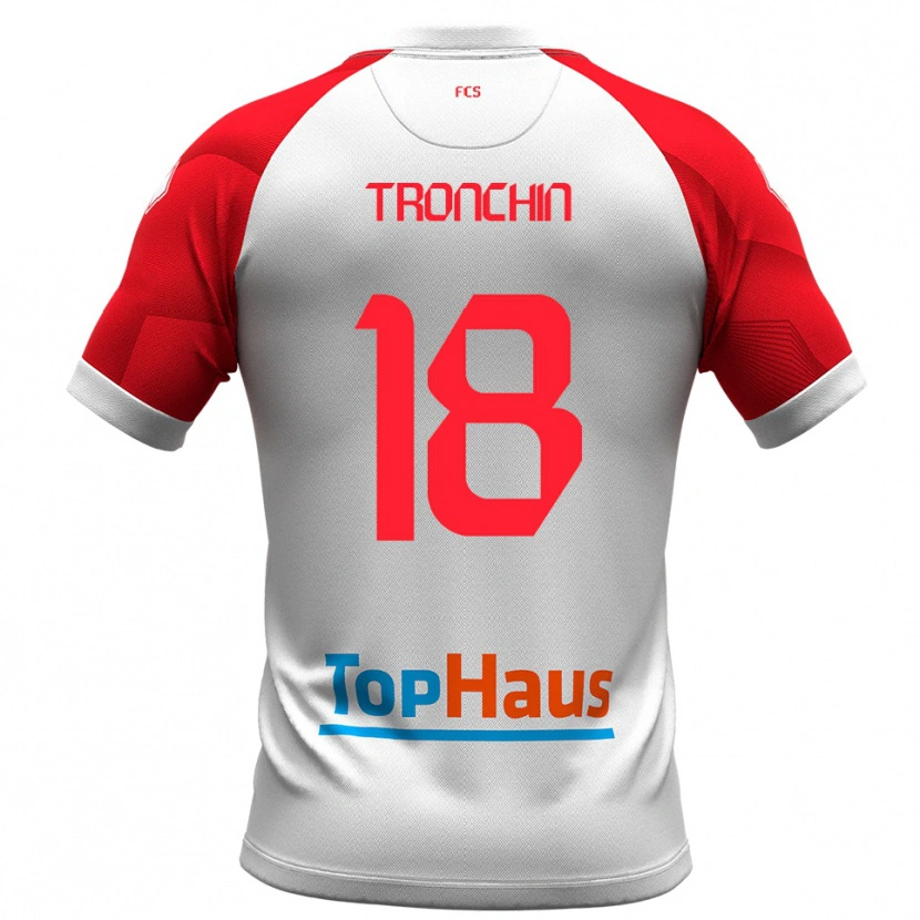 Danxen Kinder Simone Tronchin #18 Weiß Rot Heimtrikot Trikot 2025/26 T-Shirt Schweiz