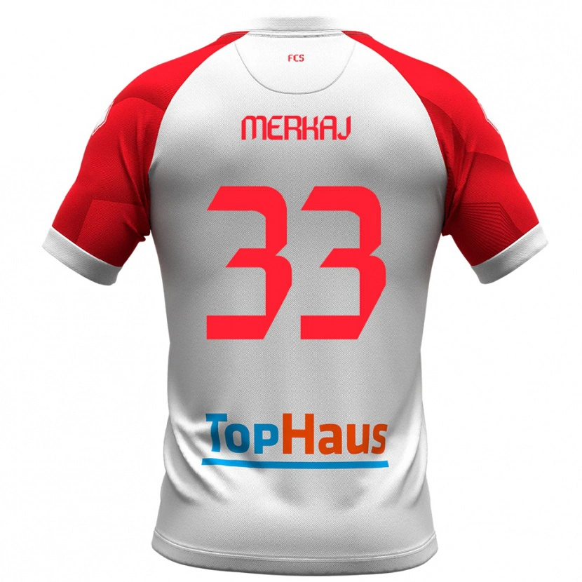 Danxen Kinder Silvio Merkaj #33 Weiß Rot Heimtrikot Trikot 2025/26 T-Shirt Schweiz