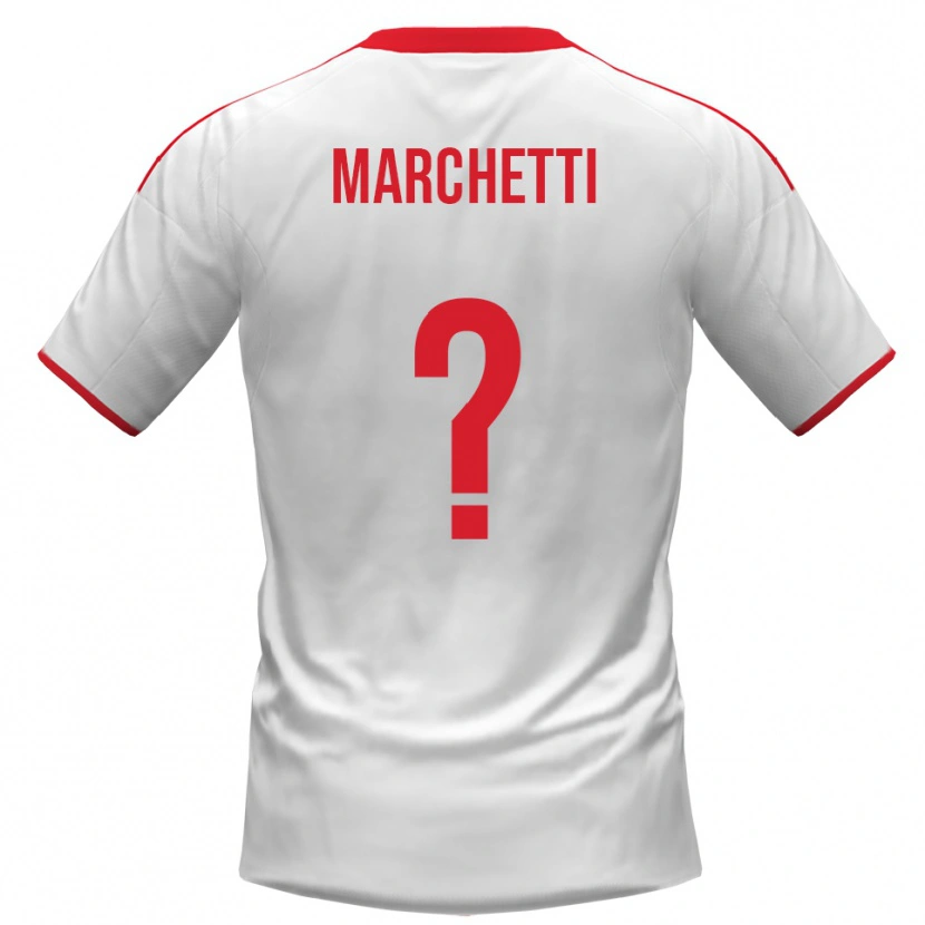 Danxen Kinder Francesco Marchetti #0 Weiß Rot Heimtrikot Trikot 2025/26 T-Shirt Schweiz