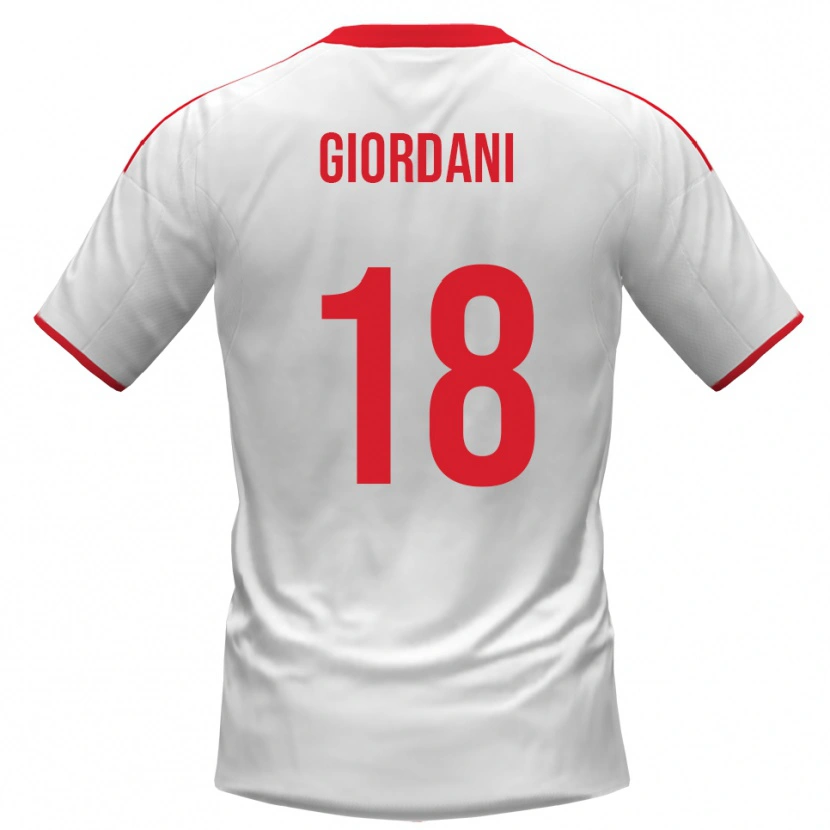 Danxen Kinder Andrea Giordani #18 Weiß Rot Heimtrikot Trikot 2025/26 T-Shirt Schweiz