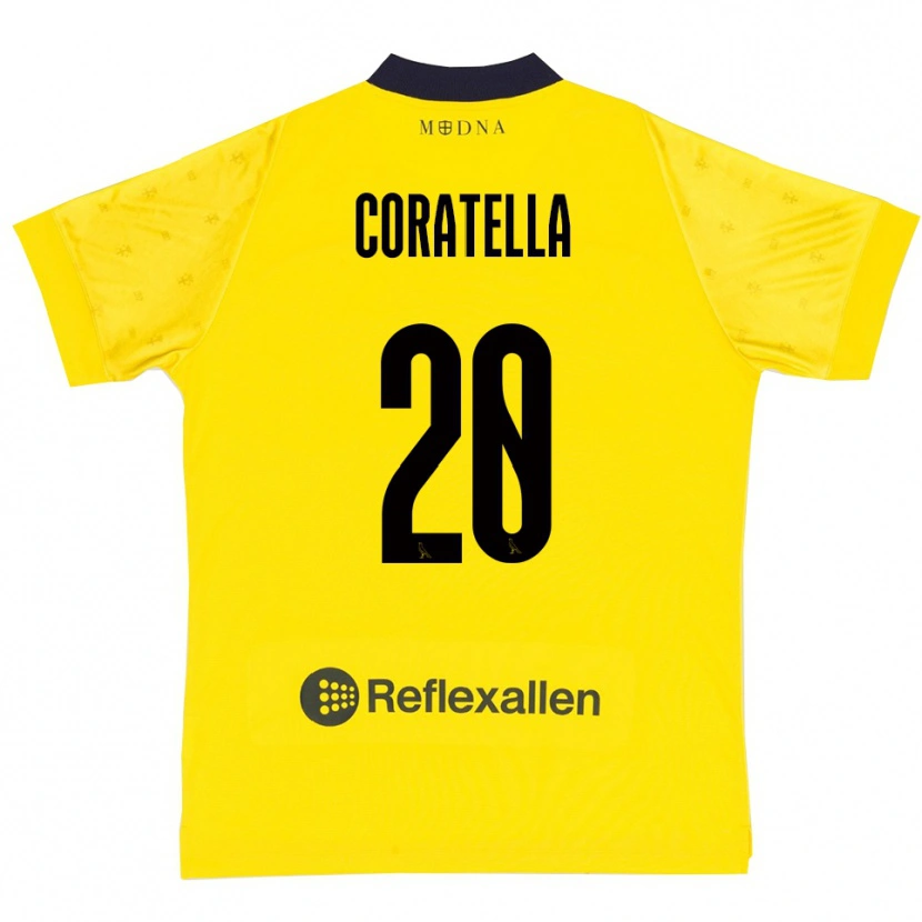 Danxen Kinder Fabio Coratella #20 Gelb Marineblau Heimtrikot Trikot 2025/26 T-Shirt Schweiz