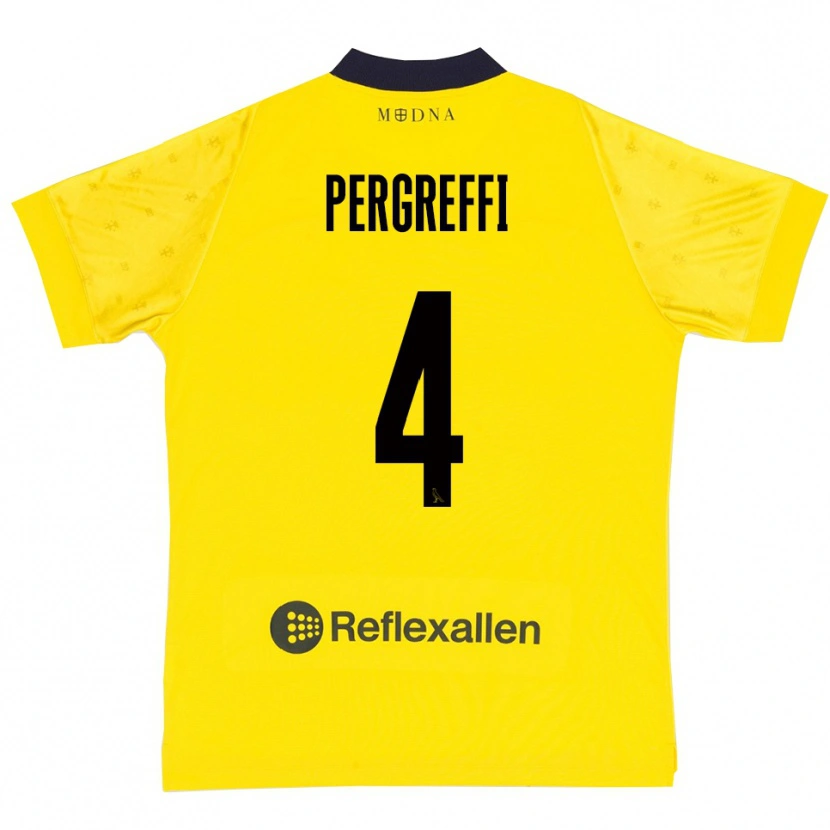 Danxen Kinder Antonio Pergreffi #4 Gelb Marineblau Heimtrikot Trikot 2025/26 T-Shirt Schweiz