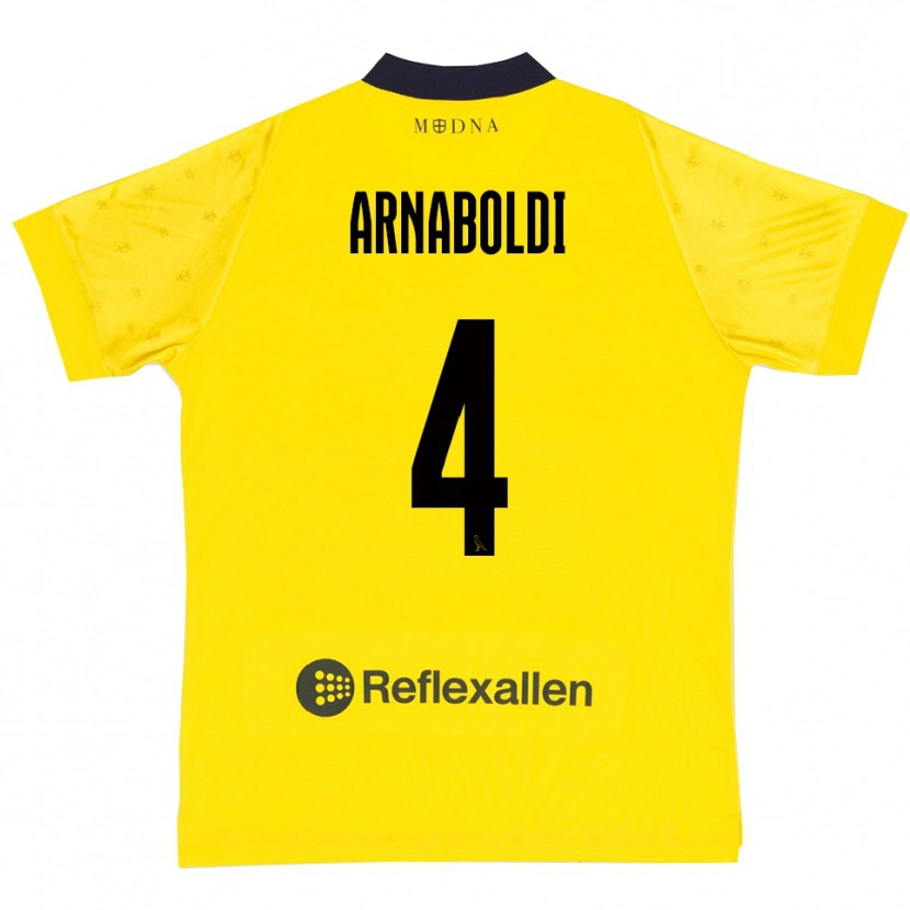 Danxen Kinder Pietro Arnaboldi #4 Gelb Marineblau Heimtrikot Trikot 2025/26 T-Shirt Schweiz