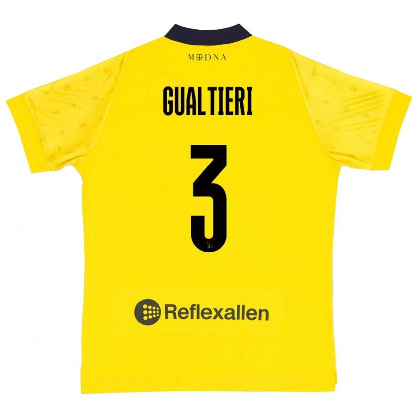 Danxen Kinder Stefano Gualtieri #3 Gelb Marineblau Heimtrikot Trikot 2025/26 T-Shirt Schweiz