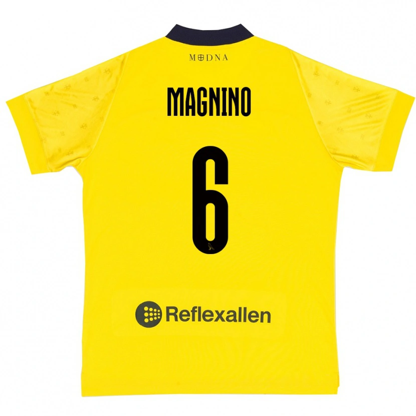 Danxen Kinder Luca Magnino #6 Gelb Marineblau Heimtrikot Trikot 2025/26 T-Shirt Schweiz