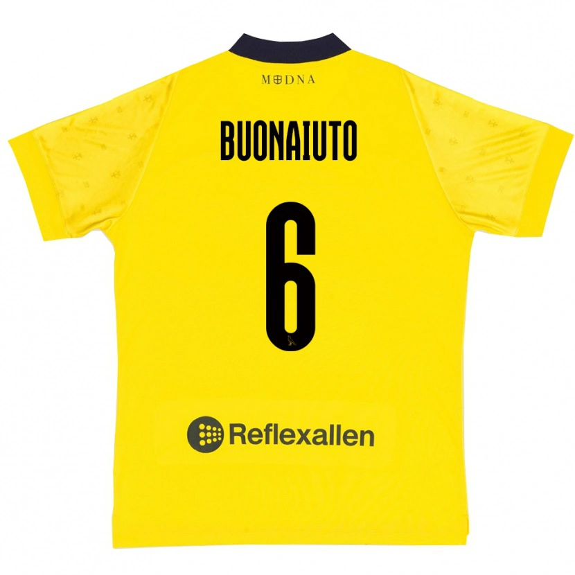 Danxen Kinder Alessandro Buonaiuto #6 Gelb Marineblau Heimtrikot Trikot 2025/26 T-Shirt Schweiz