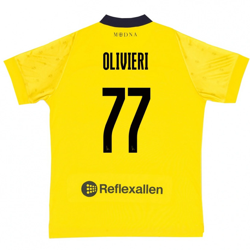 Danxen Kinder Edoardo Olivieri #77 Gelb Marineblau Heimtrikot Trikot 2025/26 T-Shirt Schweiz