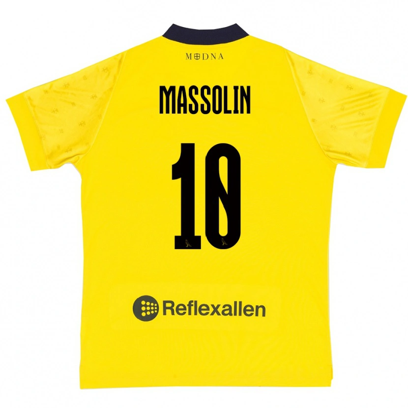 Danxen Kinder Yanis Massolin #10 Gelb Marineblau Heimtrikot Trikot 2025/26 T-Shirt Schweiz