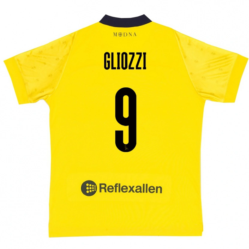 Danxen Kinder Ettore Gliozzi #9 Gelb Marineblau Heimtrikot Trikot 2025/26 T-Shirt Schweiz
