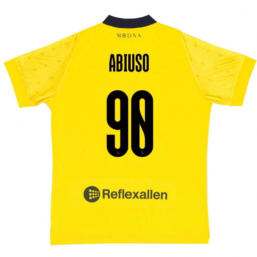 Danxen Kinder Fabio Abiuso #90 Gelb Marineblau Heimtrikot Trikot 2025/26 T-Shirt Schweiz