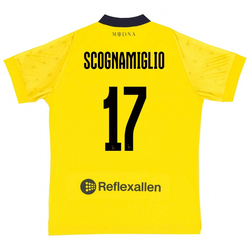 Danxen Kinder Giuseppe Scognamiglio #17 Gelb Marineblau Heimtrikot Trikot 2025/26 T-Shirt Schweiz