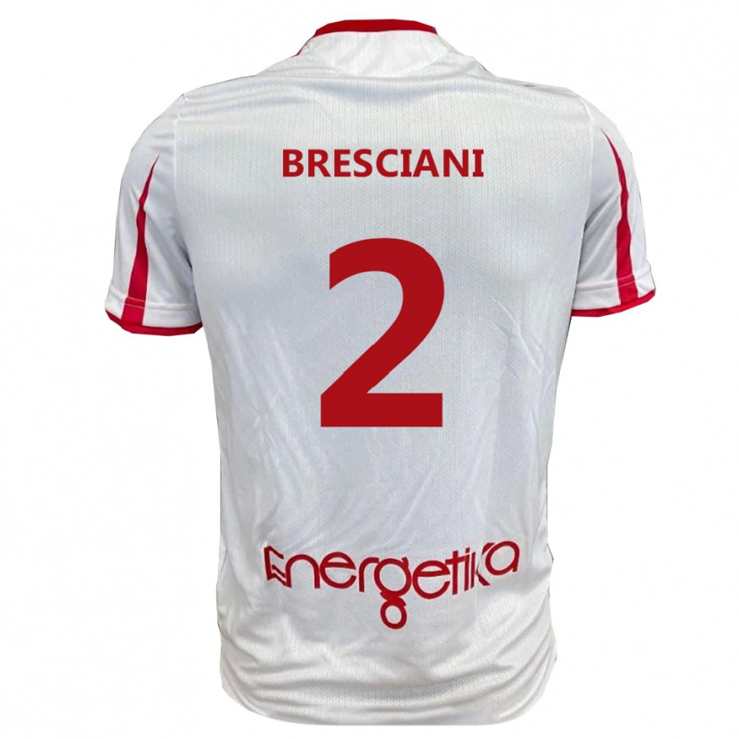 Danxen Kinder Nicola Bresciani #2 Weiß Rot Heimtrikot Trikot 2025/26 T-Shirt Schweiz