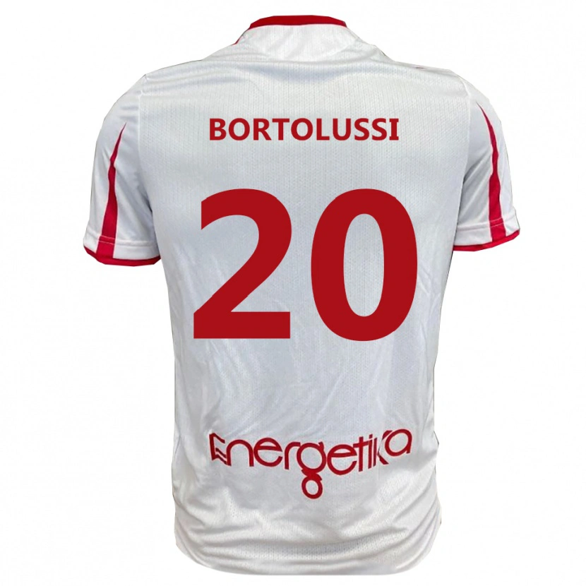 Danxen Kinder Mattia Bortolussi #20 Weiß Rot Heimtrikot Trikot 2025/26 T-Shirt Schweiz