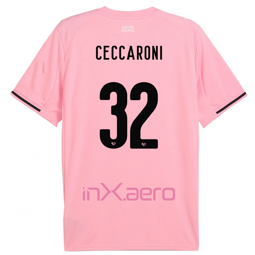 Danxen Kinder Pietro Ceccaroni #32 Pink Schwarz Heimtrikot Trikot 2025/26 T-Shirt Schweiz