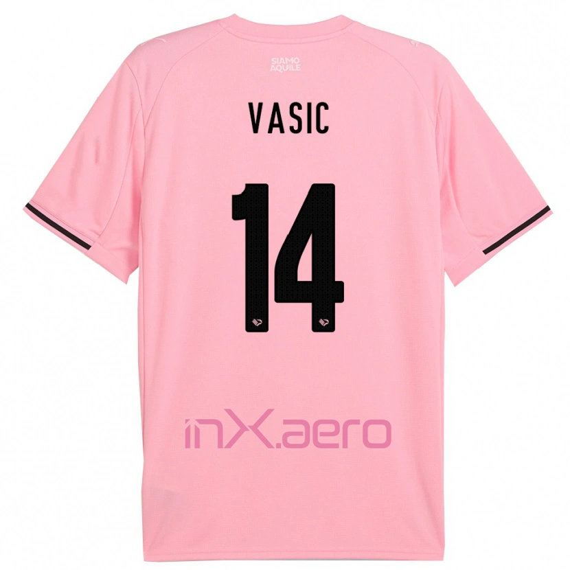 Danxen Kinder Aljosa Vasic #14 Pink Schwarz Heimtrikot Trikot 2025/26 T-Shirt Schweiz