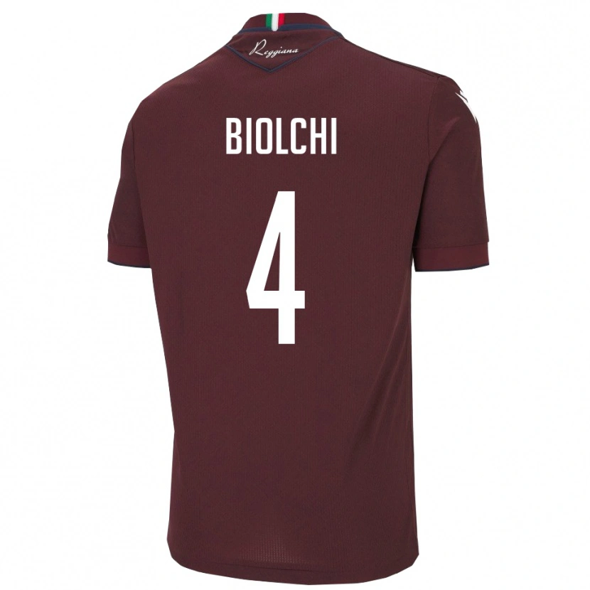 Danxen Kinder Tommaso Biolchi #4 Burgund Weiß Heimtrikot Trikot 2025/26 T-Shirt Schweiz