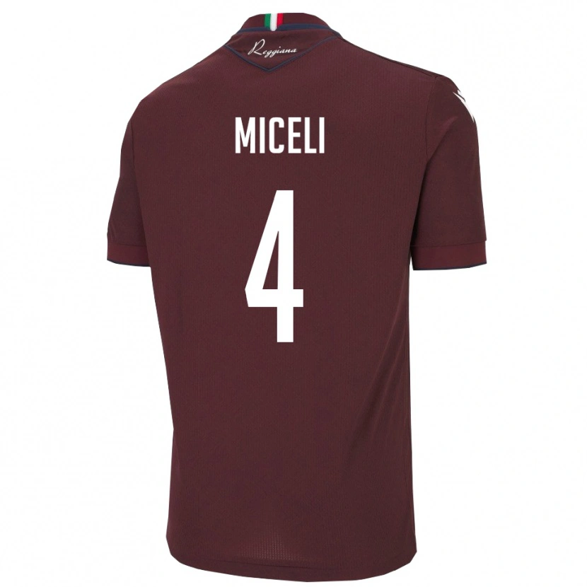 Danxen Kinder Leonardo Miceli #4 Burgund Weiß Heimtrikot Trikot 2025/26 T-Shirt Schweiz