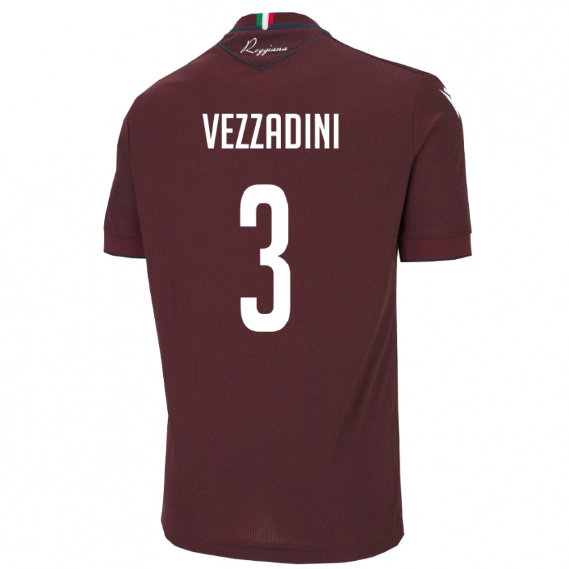 Danxen Kinder Riccardo Vezzadini #3 Burgund Weiß Heimtrikot Trikot 2025/26 T-Shirt Schweiz