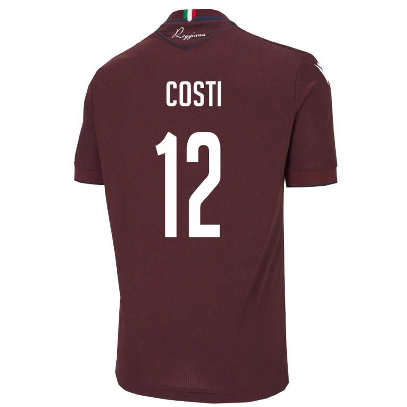 Danxen Kinder Filippo Costi #12 Burgund Weiß Heimtrikot Trikot 2025/26 T-Shirt Schweiz