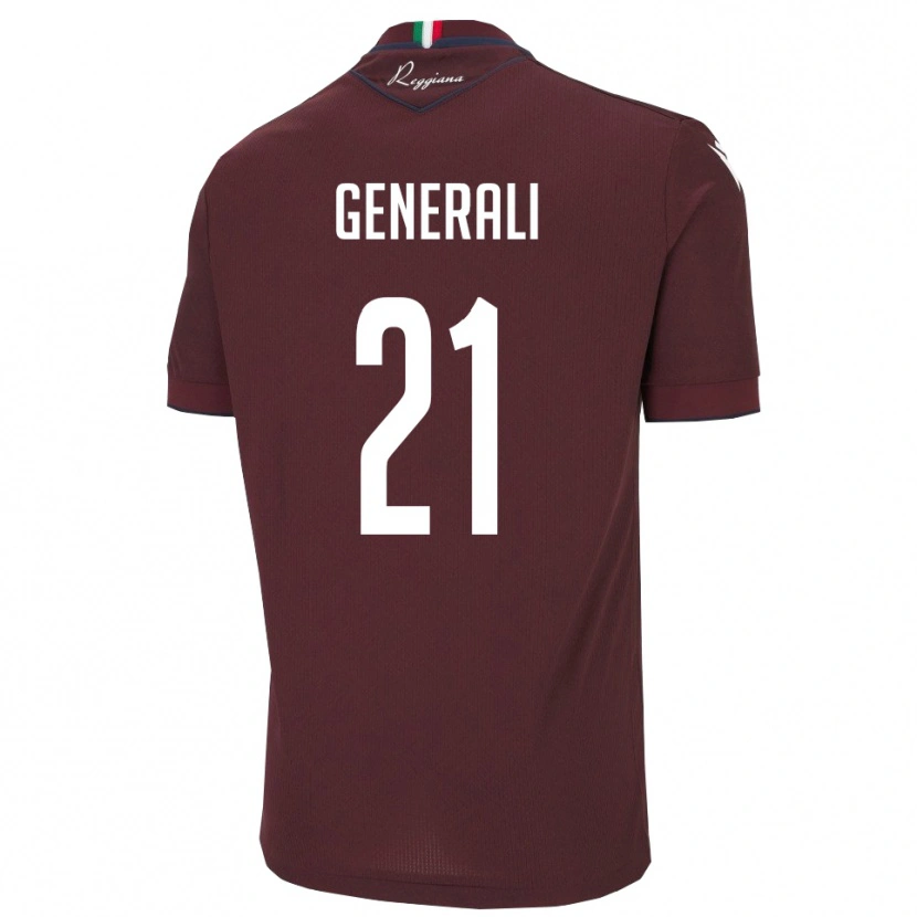 Danxen Kinder Mattia Generali #21 Burgund Weiß Heimtrikot Trikot 2025/26 T-Shirt Schweiz