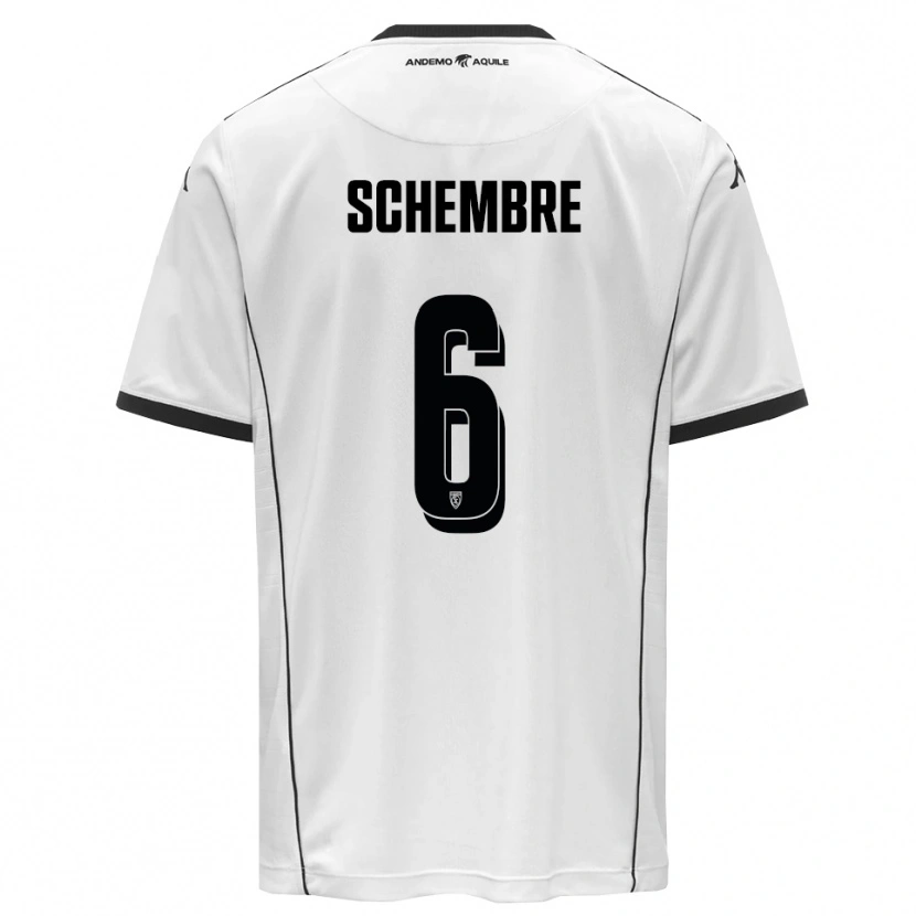 Danxen Kinder Emanuele Schembre #6 Weiß Schwarz Heimtrikot Trikot 2025/26 T-Shirt Schweiz