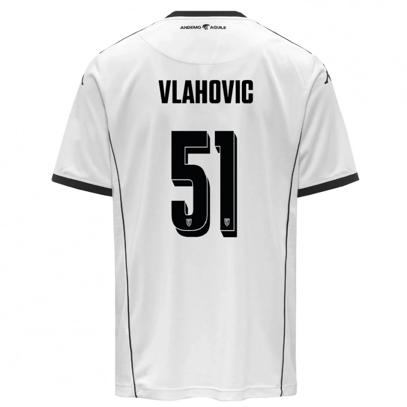 Danxen Kinder Vanja Vlahović #51 Weiß Schwarz Heimtrikot Trikot 2025/26 T-Shirt Schweiz