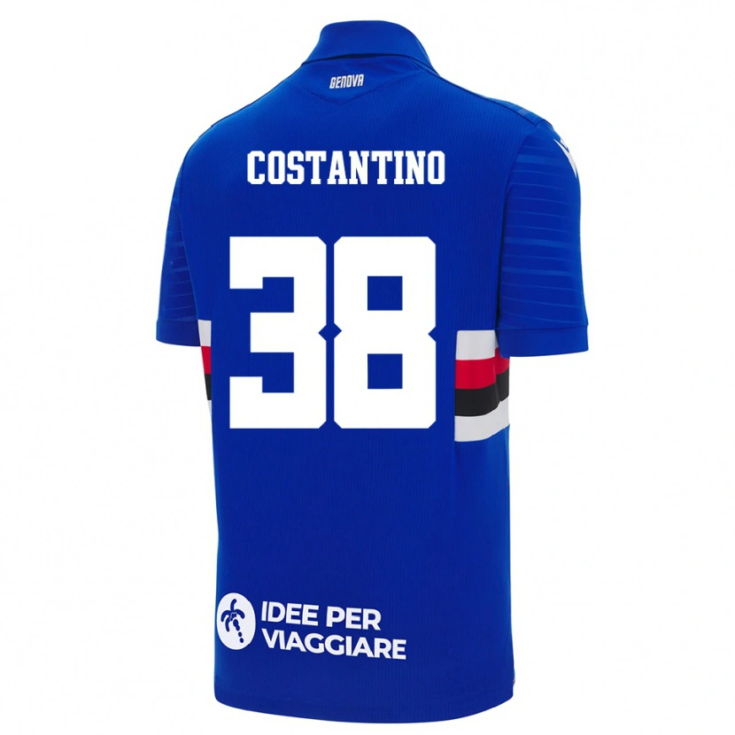 Danxen Kinder Lorenzo Costantino #38 Blau Weiß Heimtrikot Trikot 2025/26 T-Shirt Schweiz