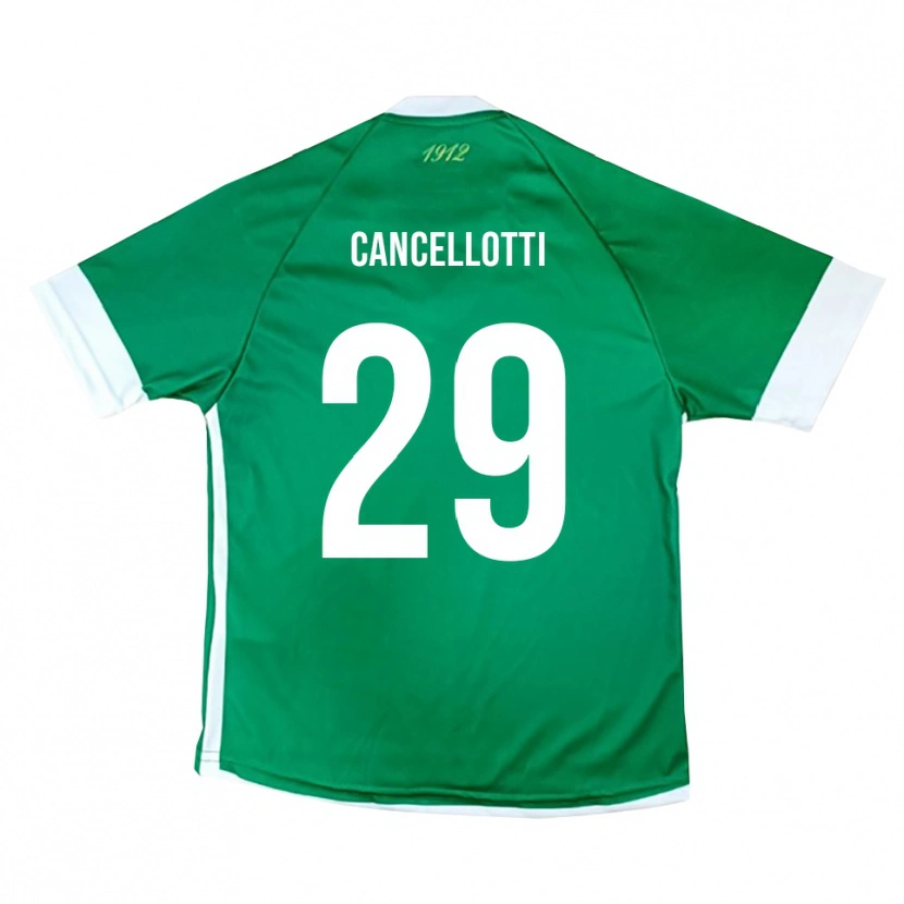 Danxen Kinder Tommaso Cancellotti #29 Grün Weiß Heimtrikot Trikot 2025/26 T-Shirt Schweiz