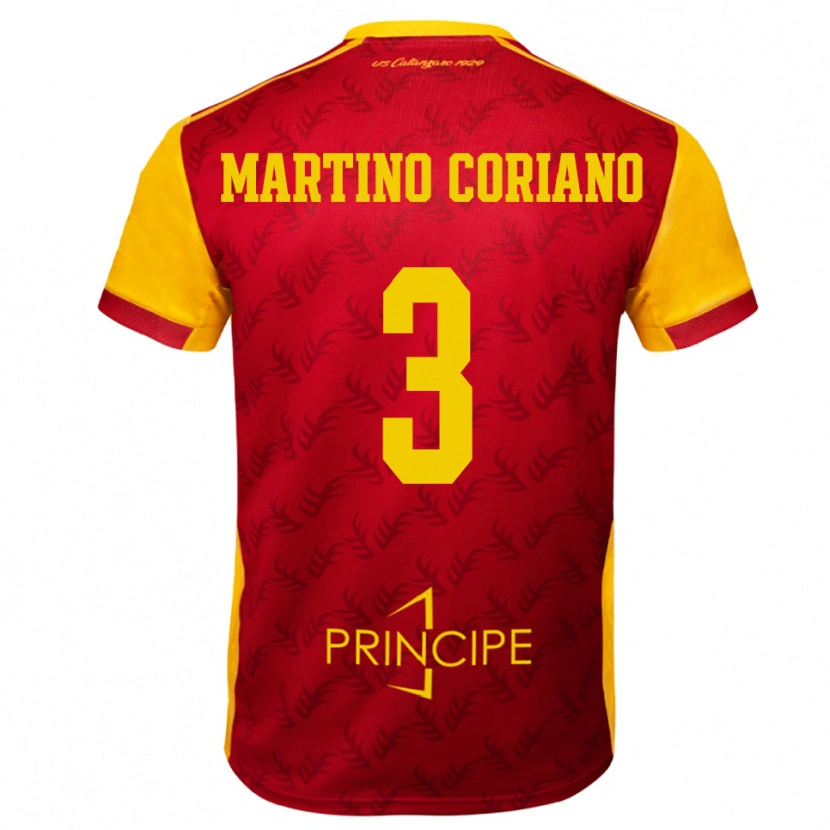 Danxen Kinder Matteo Martino Coriano #3 Gelb Rot Heimtrikot Trikot 2025/26 T-Shirt Schweiz