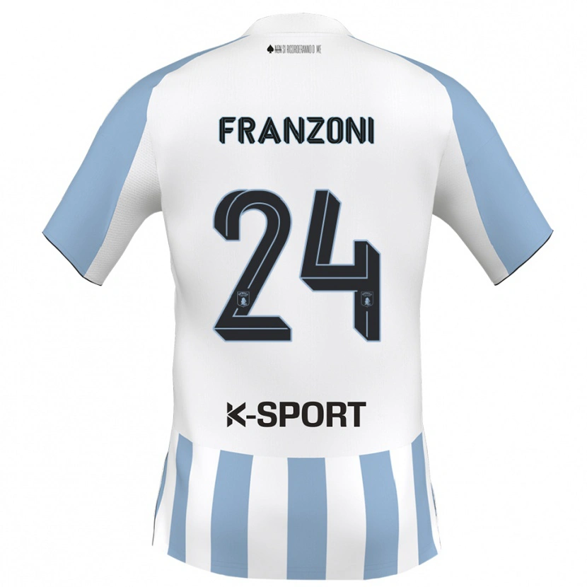 Danxen Kinder Andrea Franzoni #24 Weiß Himmelblau Heimtrikot Trikot 2025/26 T-Shirt Schweiz