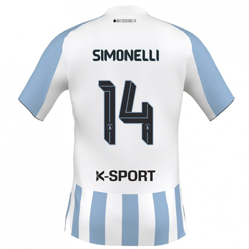 Danxen Kinder Alessandro Simonelli #14 Weiß Himmelblau Heimtrikot Trikot 2025/26 T-Shirt Schweiz