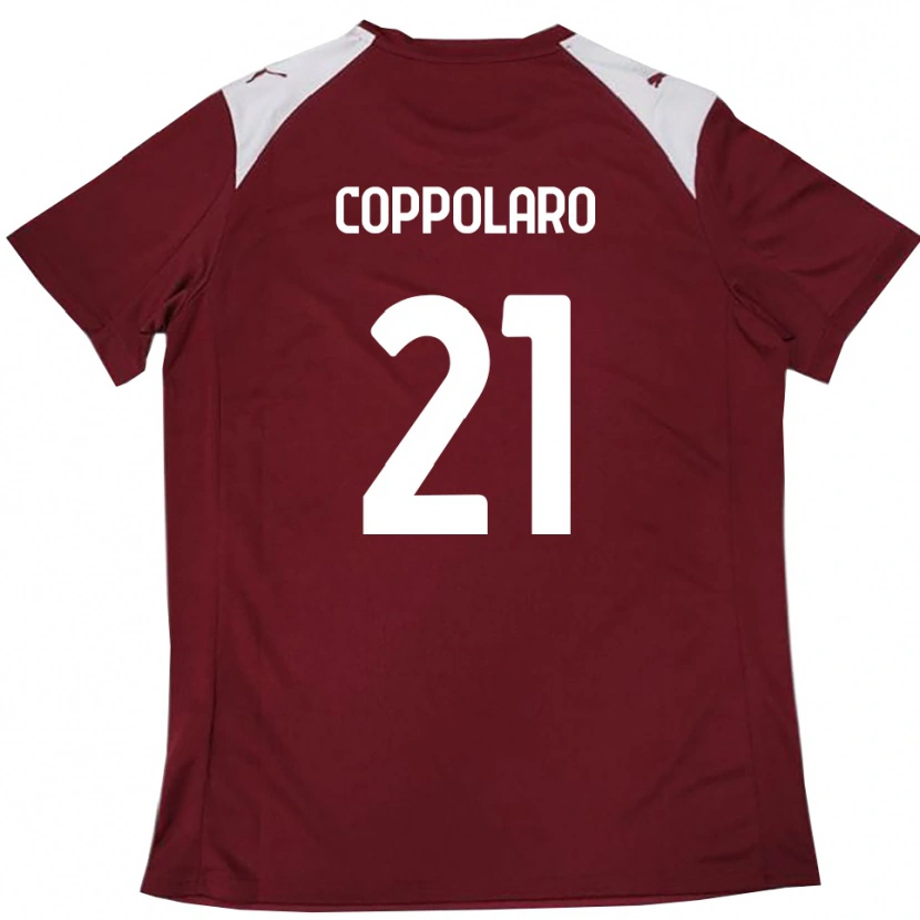 Danxen Kinder Mauro Coppolaro #21 Burgunderrot Weiß Heimtrikot Trikot 2025/26 T-Shirt Schweiz