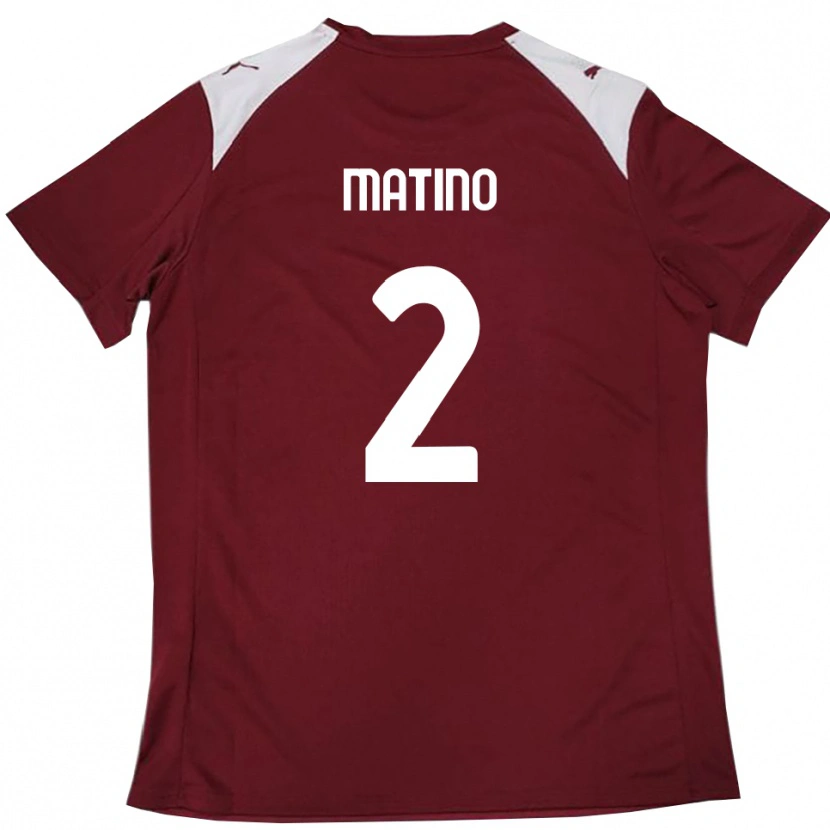 Danxen Kinder Emmanuele Matino #2 Burgunderrot Weiß Heimtrikot Trikot 2025/26 T-Shirt Schweiz