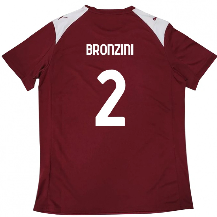 Danxen Kinder Luca Bronzini #2 Burgunderrot Weiß Heimtrikot Trikot 2025/26 T-Shirt Schweiz